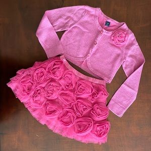 NWT Gap toddler girls holiday outfit. Sweater size 4T and skirt size 5T